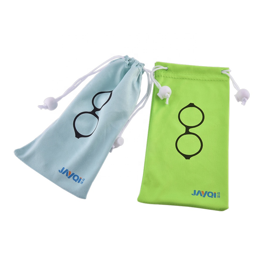Clean Microfiber Cloth Drawstring Glasses Bag Package