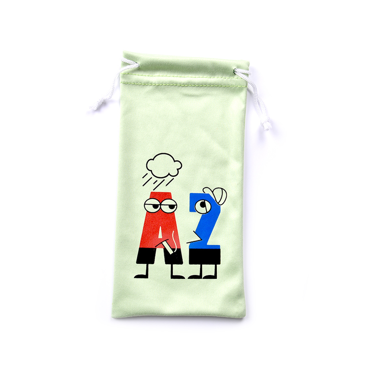 Screen Printed Cute Soft Microfiber Cloth Glasses Bag